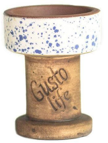 Чаша для кальяна Gusto Bowls Rook Білий в синю точку - фото №1 Аромадим