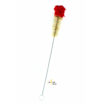 Щетка для колбы Kaya Cleaning Brush with Woolen Top, 50cm red/ecru