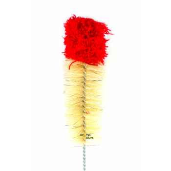 Щетка для колбы Kaya Cleaning Brush with Woolen Top, 50cm red/ecru