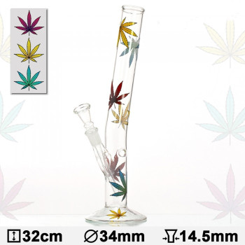 Бонг стеклянный HANGOVER Multi Leaf H:32cm-D:34mm-SG: 14,5mm - фото №1 Аромадим