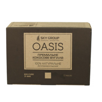 Уголь Oasis 1кг кубик 25 мм в упаковке - фото №1 Аромадим